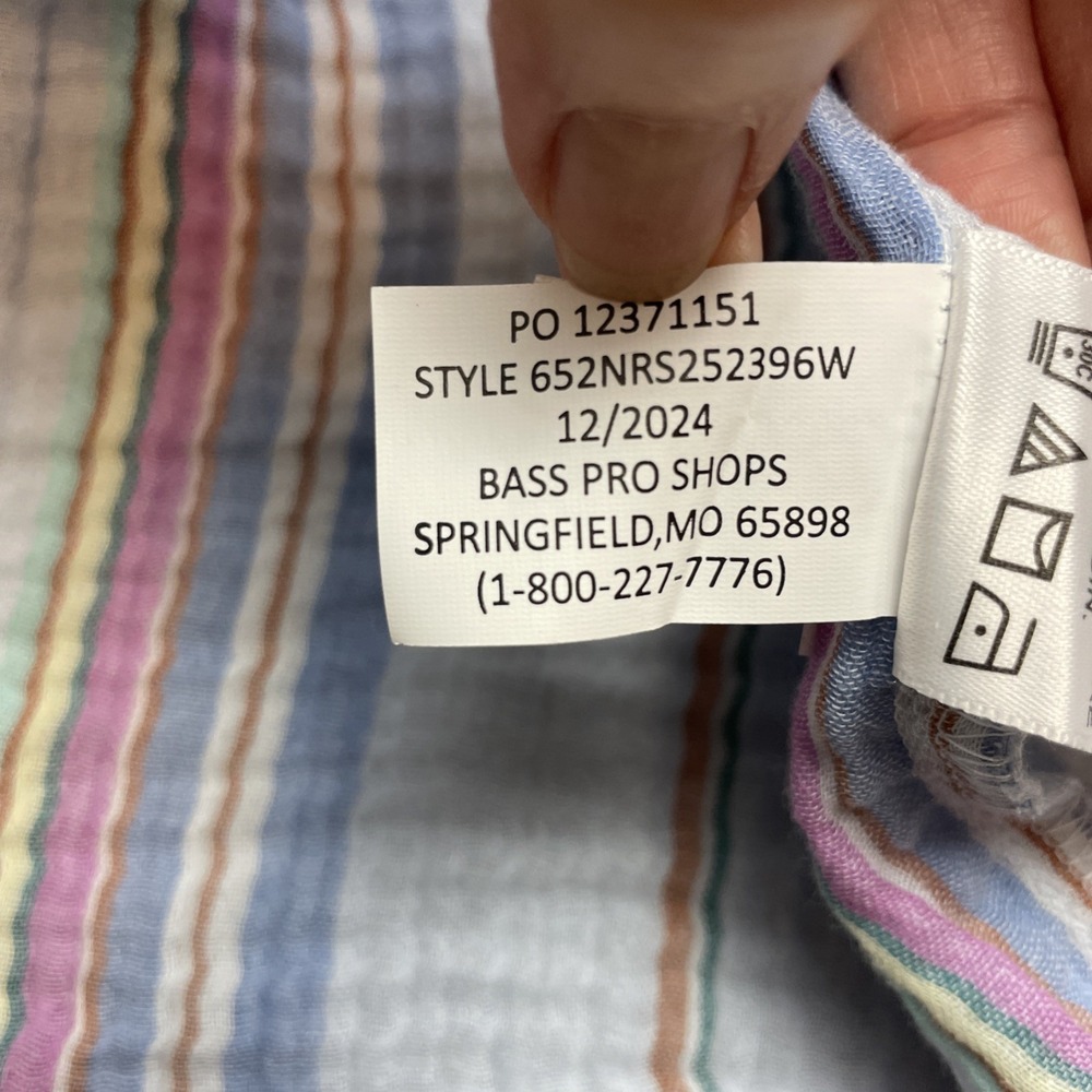 Natural Reflections Womens Gauze Tiered Maxi Dress Size L Pastel Stripe V Neck - Picture 6 of 9